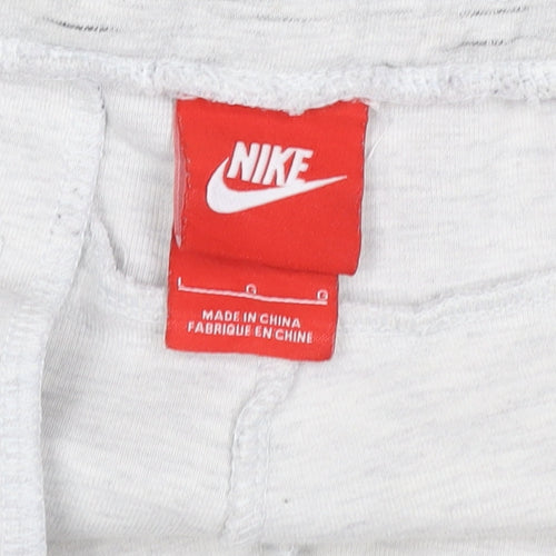 Nike Women’s Grey Marl Sweat Shorts Size L Drawstring Zip Pocket