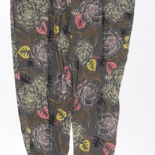 Next Women’s Grey Floral Leggings UK 10 Stretch Jersey
