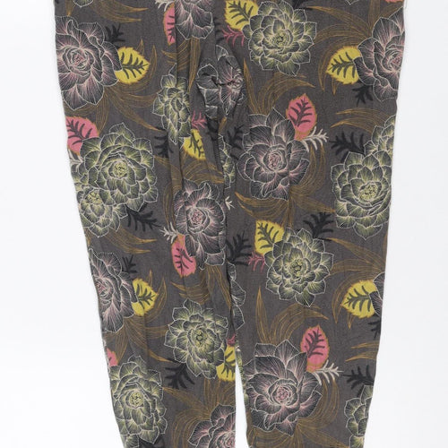 Next Women’s Grey Floral Leggings UK 10 Stretch Jersey
