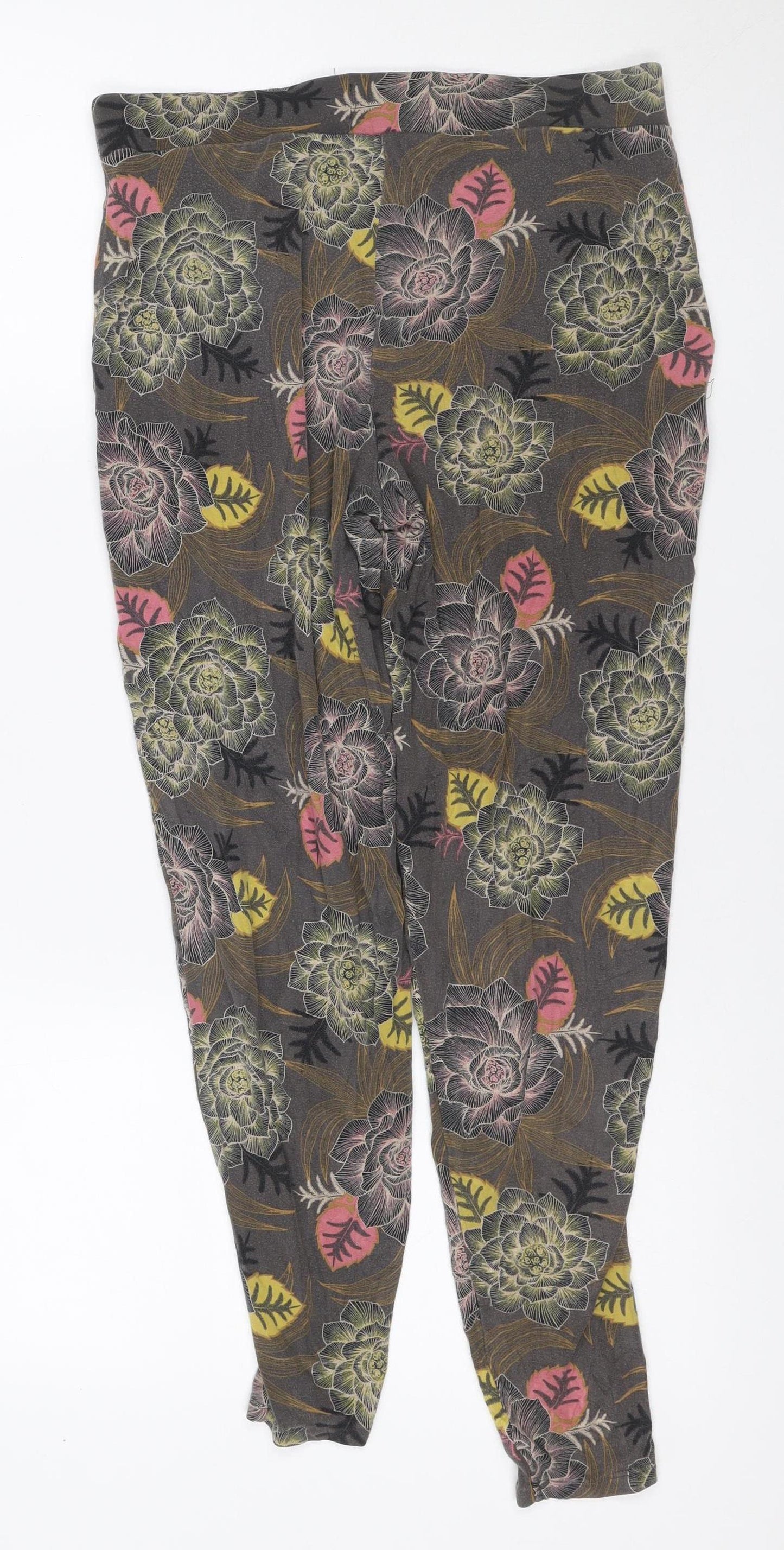 Next Women’s Grey Floral Leggings UK 10 Stretch Jersey
