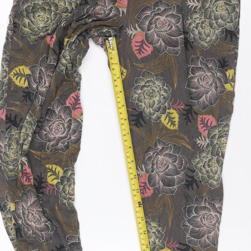 Next Women’s Grey Floral Leggings UK 10 Stretch Jersey