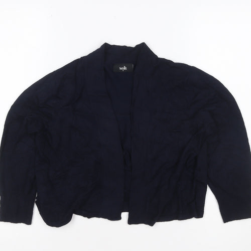 Wallis Women’s Navy Blue M Open Cardigan Gold Button Cuffs Long Sleeve