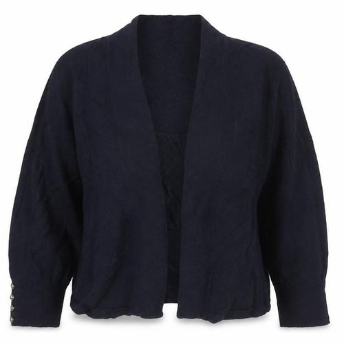 Wallis Women’s Navy Blue M Open Cardigan Gold Button Cuffs Long Sleeve