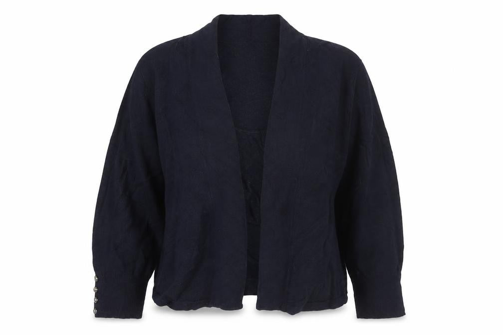 Wallis Women’s Navy Blue M Open Cardigan Gold Button Cuffs Long Sleeve