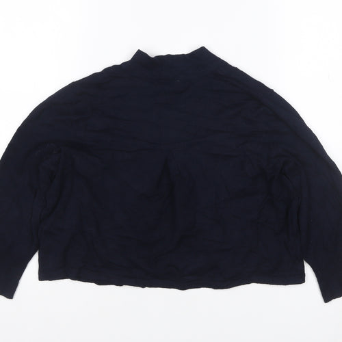 Wallis Women’s Navy Blue M Open Cardigan Gold Button Cuffs Long Sleeve
