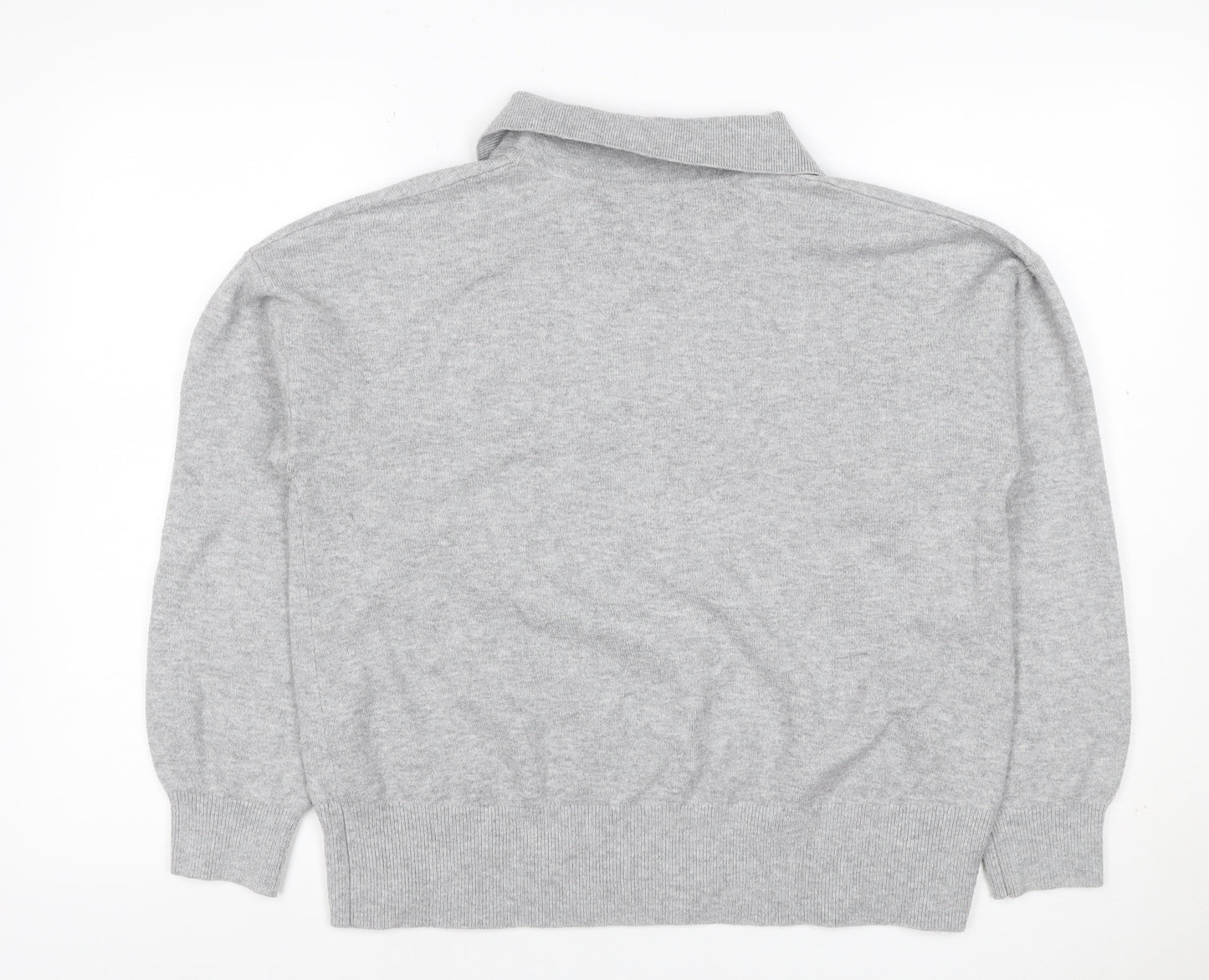Marks and Spencer Women Grey M Roll Neck Knit Pullover Jumper