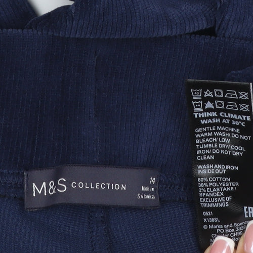 Marks & Spencer Women’s Blue UK 14 Corduroy Stretch Leggings