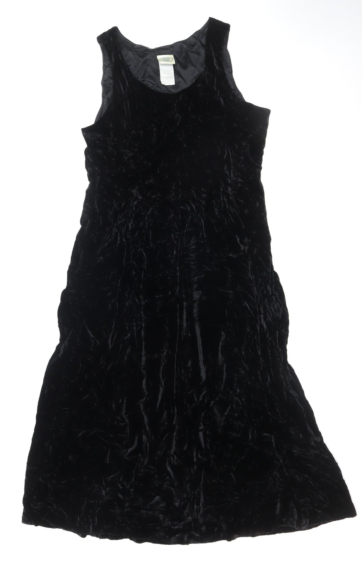 Unknown Brand Women's Black UK 14 Long Silk Velvet A-Line Dress