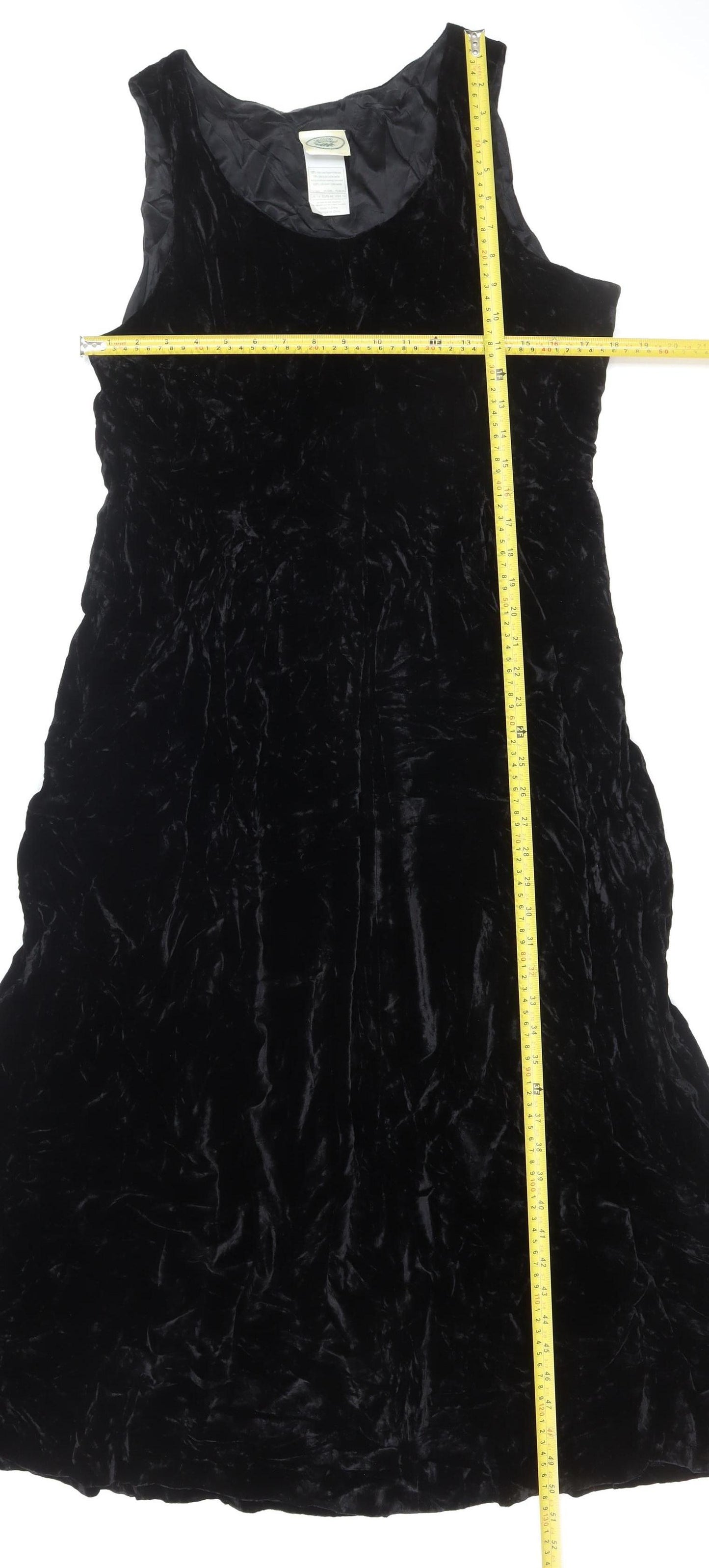 Unknown Brand Women's Black UK 14 Long Silk Velvet A-Line Dress