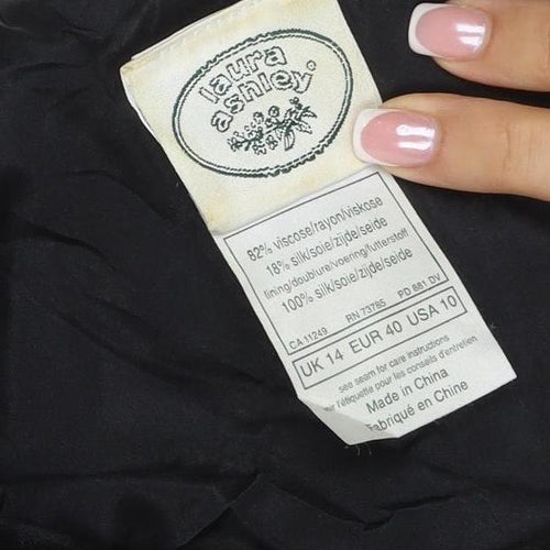 Unknown Brand Women's Black UK 14 Long Silk Velvet A-Line Dress