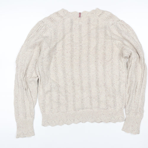 Per Una Women’s Ivory Size 12 Open Knit Wool Blend Pullover Jumper