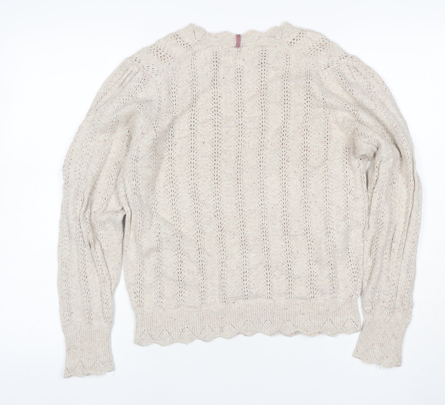 Per Una Women’s Ivory Size 12 Open Knit Wool Blend Pullover Jumper