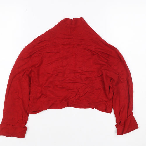 Phase Eight Women Red Size 12 Open Knit Long Sleeve Cardigan