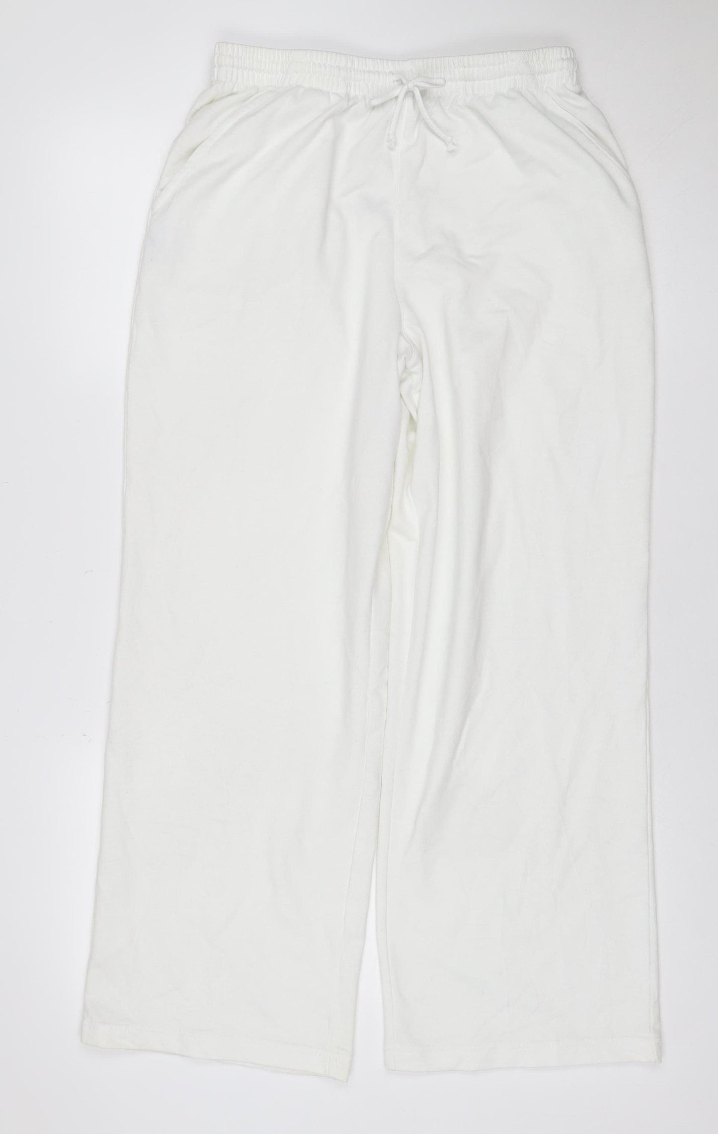 Cotton Traders Women White M Jogger Sweatpants Drawstring Pocket