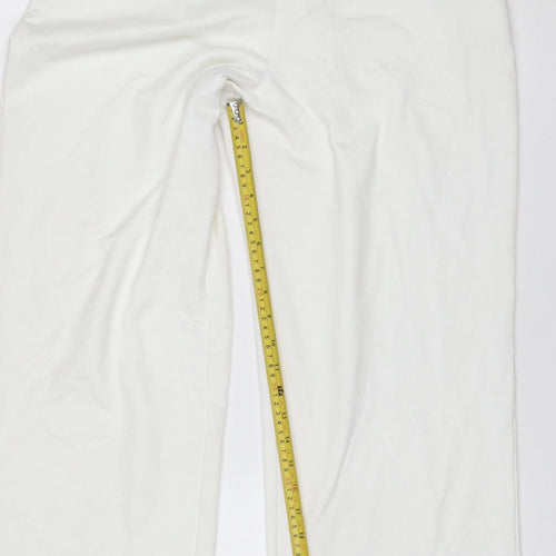 Cotton Traders Women White M Jogger Sweatpants Drawstring Pocket