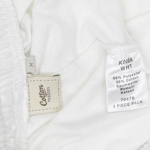 Cotton Traders Women White M Jogger Sweatpants Drawstring Pocket