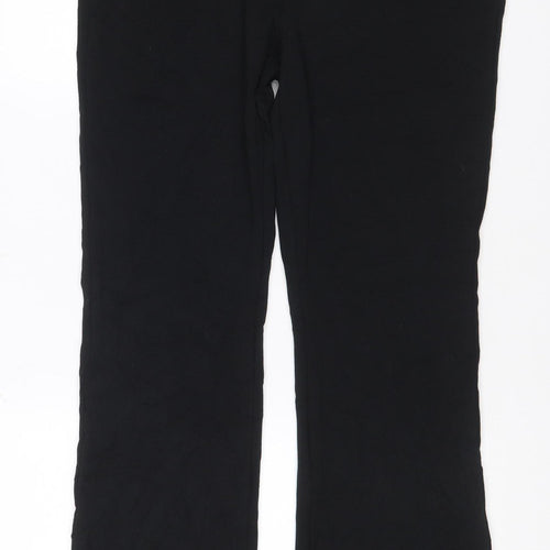 Marks and Spencer Women Black UK 18 Wide Leg Pull-On Trousers