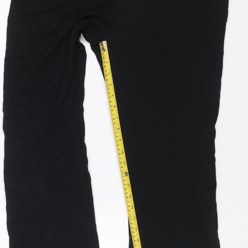 Marks and Spencer Women Black UK 18 Wide Leg Pull-On Trousers