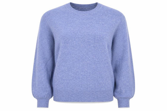 ASOS Design Women's Blue UK 8 Crew Neck Balloon Sleeve Knit Jumper