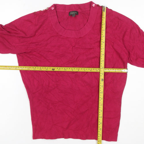 Alexon Women’s Pink L Scoop Neck Button Shoulder Knit Jumper