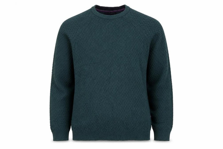 Ted Baker Men's Green L Textured Knit Crew Neck Pullover Jumper