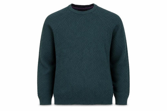 Ted Baker Men's Green L Textured Knit Crew Neck Pullover Jumper