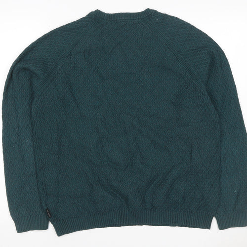 Ted Baker Men's Green L Textured Knit Crew Neck Pullover Jumper