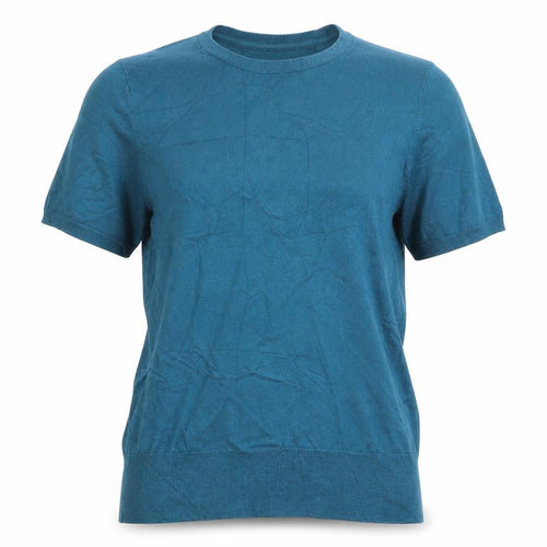 Lands' End Women's Blue M Jersey Knit Short Sleeve Crew Neck Top