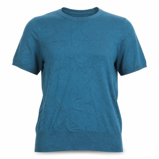 Lands' End Women's Blue M Jersey Knit Short Sleeve Crew Neck Top