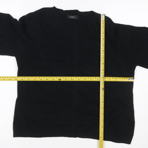 Autograph Women’s Black UK 16 Viscose Blend Crew Neck Balloon Sleeve Jumper