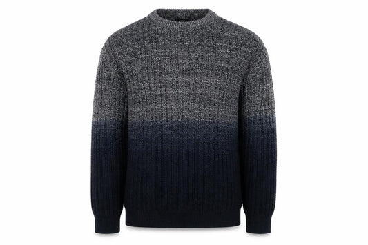 Next Men Black Grey Large Cable Knit Crew Neck Cotton Pullover Jumper