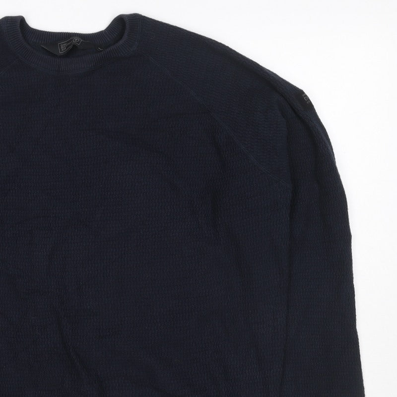 Additional view of Dissident Men’s Navy Blue 3XL Crew Neck Knit jumper Logo