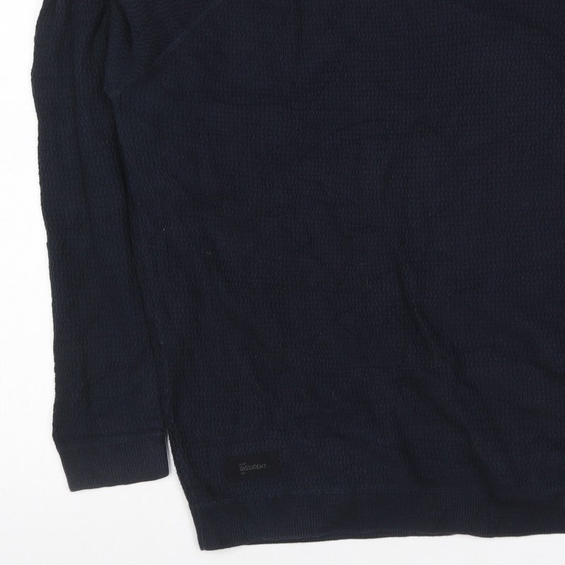 Additional view of Dissident Men’s Navy Blue 3XL Crew Neck Knit jumper Logo