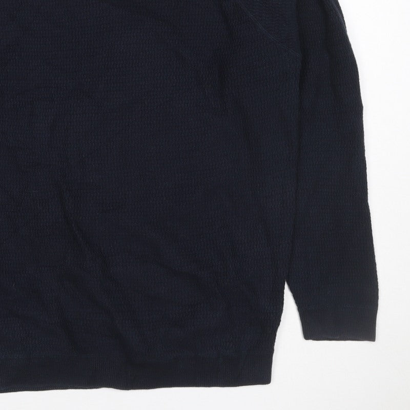 Additional view of Dissident Men’s Navy Blue 3XL Crew Neck Knit jumper Logo