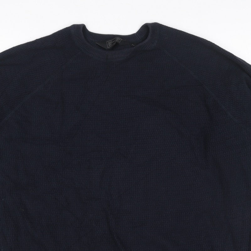 Additional view of Dissident Men’s Navy Blue 3XL Crew Neck Knit jumper Logo