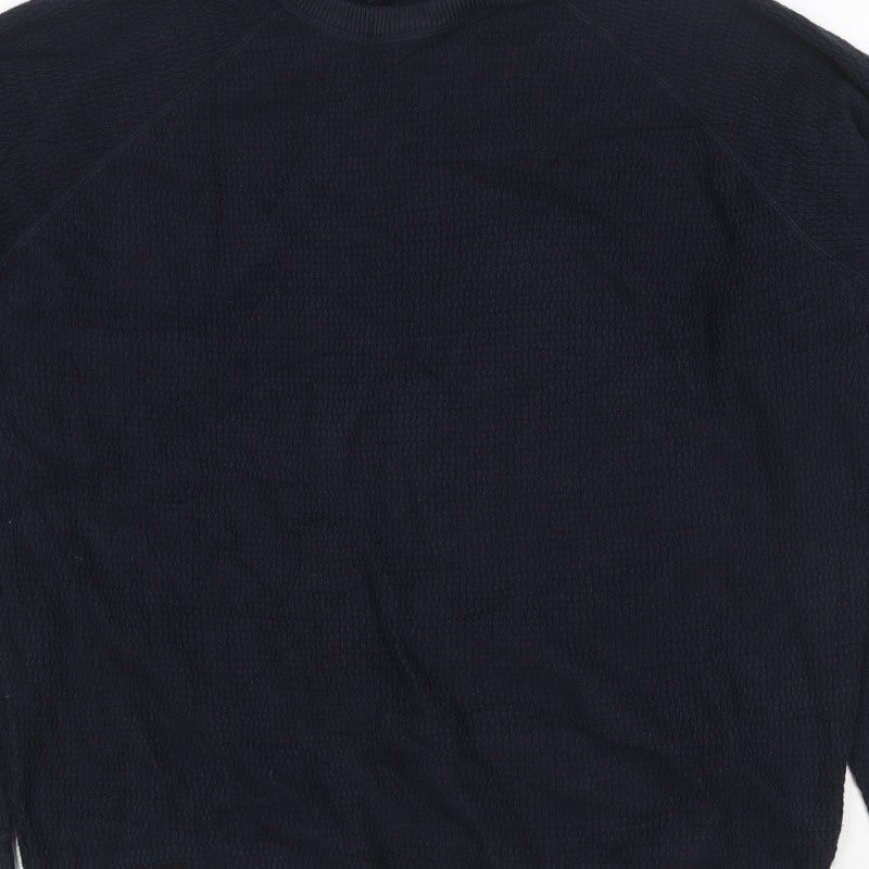 Additional view of Dissident Men’s Navy Blue 3XL Crew Neck Knit jumper Logo