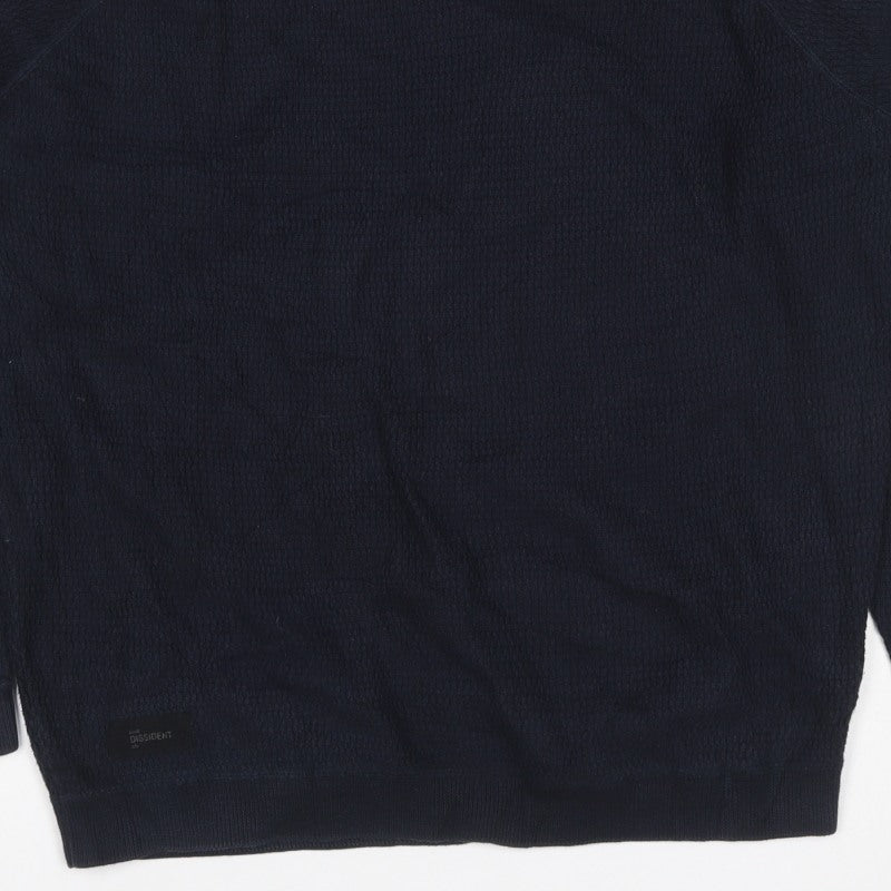 Additional view of Dissident Men’s Navy Blue 3XL Crew Neck Knit jumper Logo