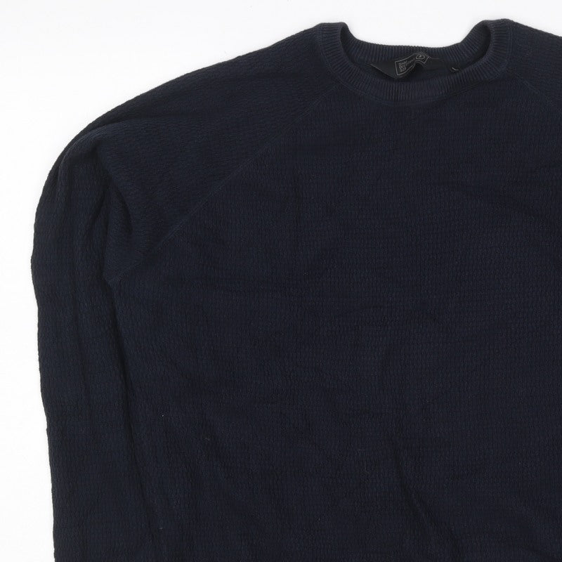 Additional view of Dissident Men’s Navy Blue 3XL Crew Neck Knit jumper Logo