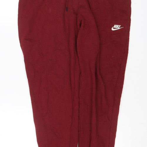 Nike Women’s Red L Sweatpants Joggers Drawstring Cuffed Logo