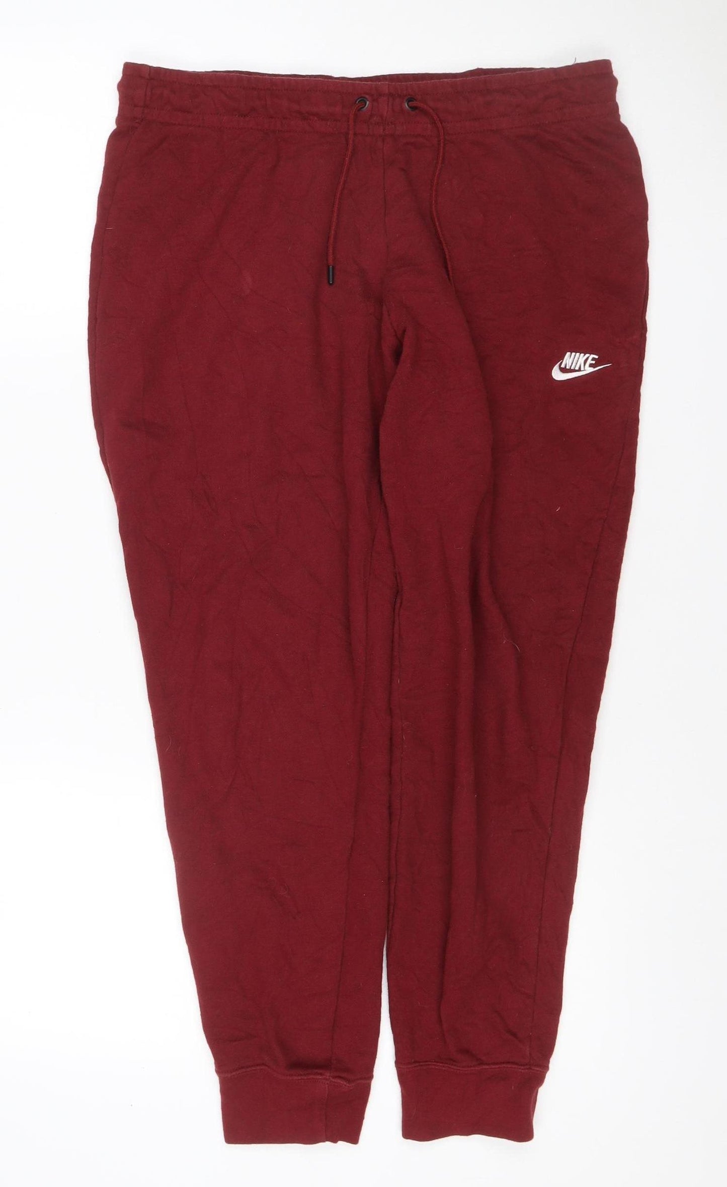 Nike Women’s Red L Sweatpants Joggers Drawstring Cuffed Logo