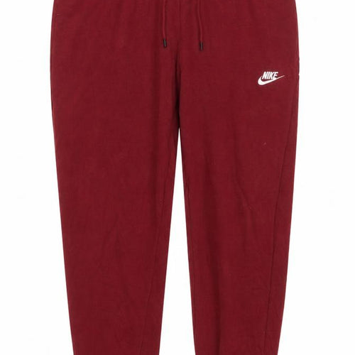 Nike Women’s Red L Sweatpants Joggers Drawstring Cuffed Logo
