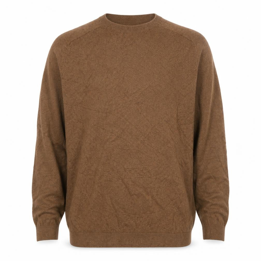 Next Men’s Brown L Crew Neck Cotton Blend Knit Pullover Jumper