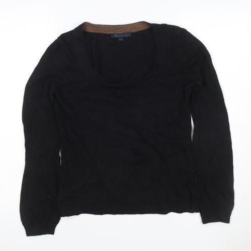 Boden Women Black UK 8 V-Neck Cashmere Angora Blend Knit Jumper