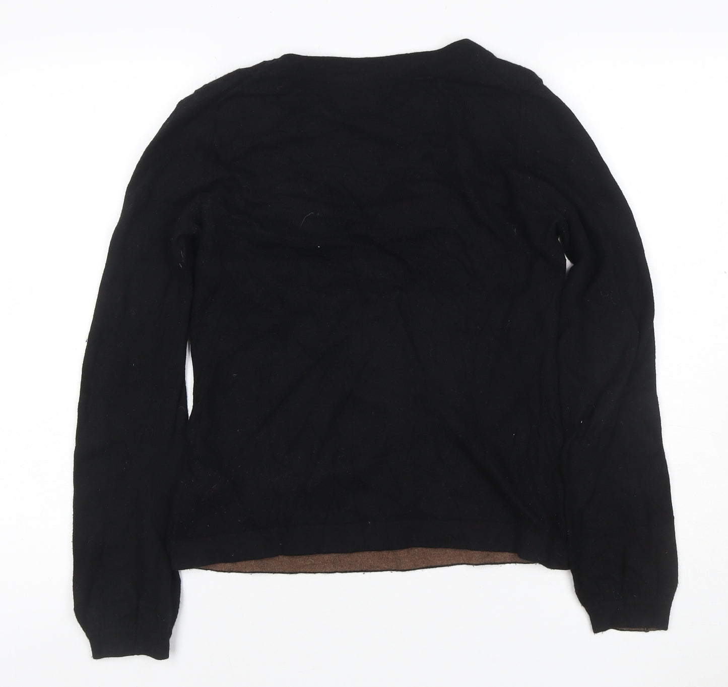 Boden Women Black UK 8 V-Neck Cashmere Angora Blend Knit Jumper