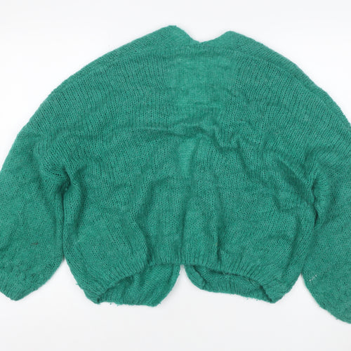 Grace & Mila Women Green S/M Open Knit Cardigan Long Sleeve