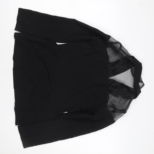 Unique21 Women’s Black UK 12 Double-Breasted Sheer Panel Blazer