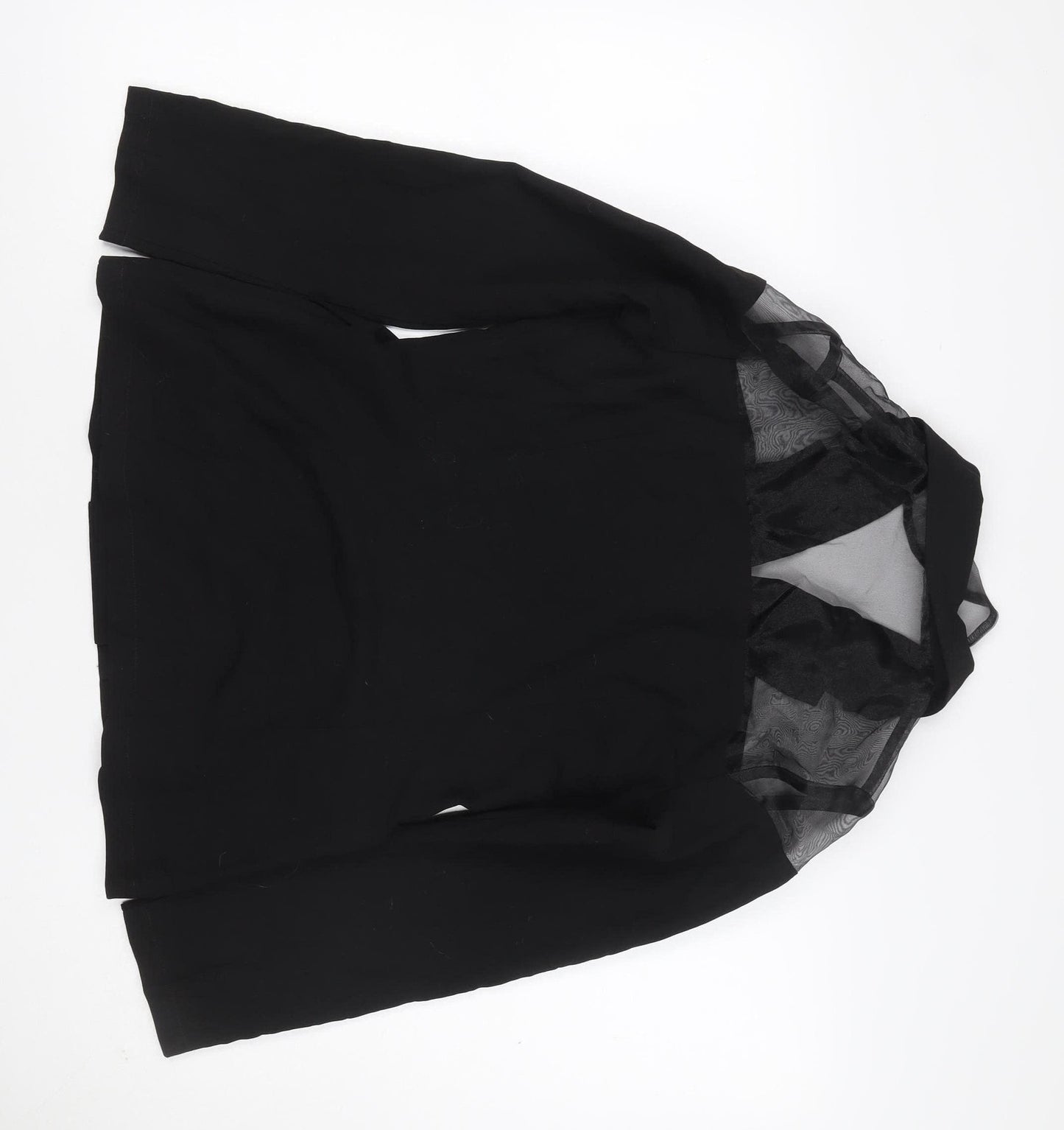 Unique21 Women’s Black UK 12 Double-Breasted Sheer Panel Blazer