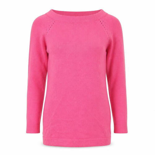 M&Co Women’s Pink Size 10 Cotton Blend Raglan Crew Neck Jumper