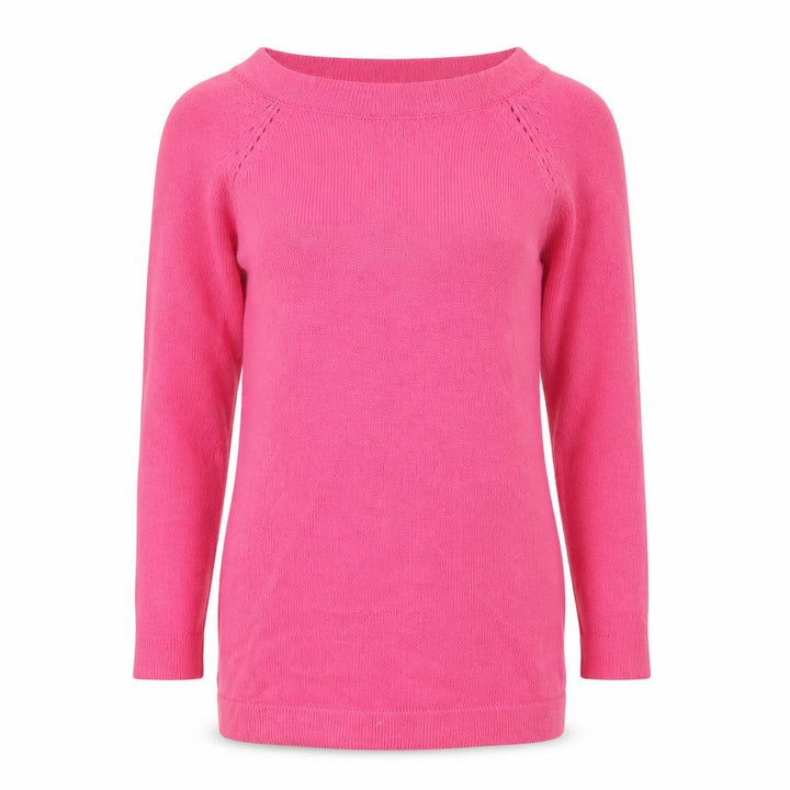 M&Co Women’s Pink Size 10 Cotton Blend Raglan Crew Neck Jumper