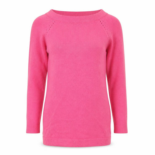 M&Co Women’s Pink Size 10 Cotton Blend Raglan Crew Neck Jumper